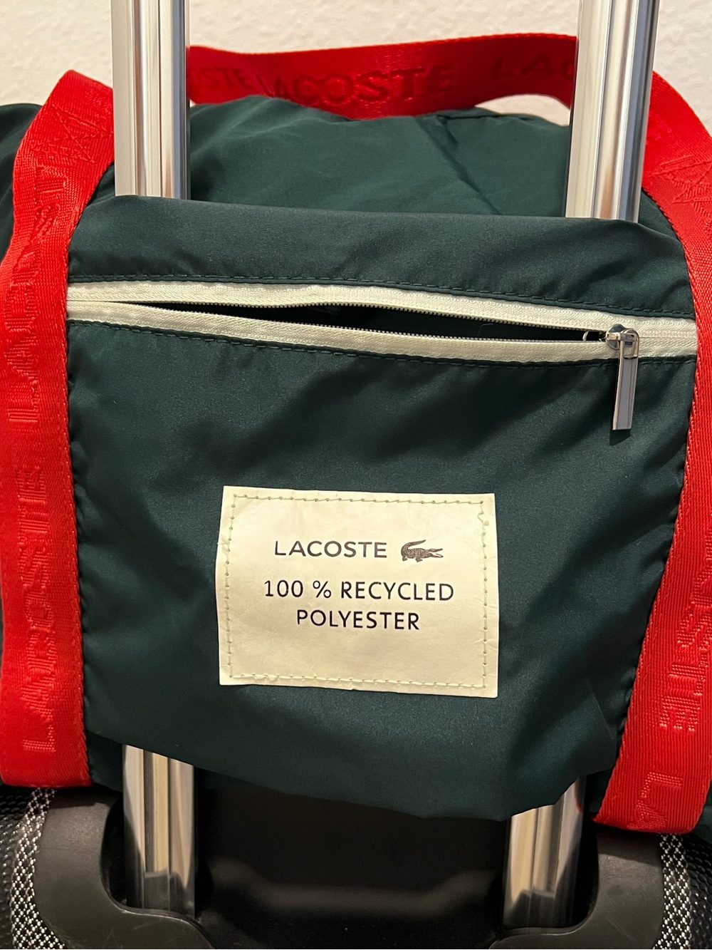 Lacoste Reversible /Packable Weekender Travel Tote Bag